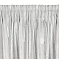 Zasłona biało, srebrzysta zdobiona błyszczącym przecieranym wzorem z welwetu 140x270 cm taśma RENIA Eurofirany