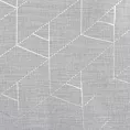 Firana biało, srebrna z etaminy z geometrycznym nadrukiem 140x250 cm przelotka ELSI Eurofirany