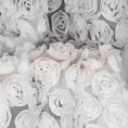 Zasłona biała zdobiona pasem aplikacji róż 3D 140x270 cm taśma ROSES Eva Minge Eurofirany