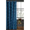 Zasłona granatowo, złota haftowana w duże karo z tkaniny welwetowej 140x250 przelotka MARGO Pierre Cardin Eurofirany