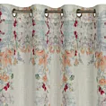 Zasłona naturalno, pomarańczowa zdobiona nadrukiem kwiatów 140x250 cm przelotka CARA Eurofirany