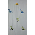 Zasłona srebrno, zielona w dinozaury do pokoju dziecięcego140x250 cm przelotka DINO Eurofirany