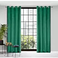Zasłona zielona wzór geometryczny z wytłaczanego welwetu 140x250 cm przelotka JULIA Eurofirany