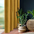 Zasłona musztardowa z tkaniny welurowej 420x260 cm przelotka - Dora Eurofirany