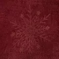 Koc świąteczny 150x200 cm bordowy, złoty zdobiony nadrukiem śnieżynek Eurofirany