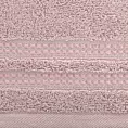 Ręcznik kąpielowy 70x140 cm bawełniany kolor pudrowy róż z subtelną bordiurą w paseczki 500 g/m2 ALLY Eurofirany