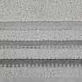 Ręcznik kąpielowy 70x140 cm bawełniany kolor jasnopopielaty z klasyczną bordiurą w paski 500 g/m2 IRENE Eurofirany