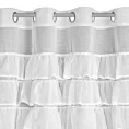 Firana biała z etaminy zdobiona falbanami 140x250 cm przelotka SAMI Eurofirany