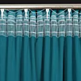 Zasłona ciemnoturkusowa z welwetu zdobiona falbanami 140x250 taśma CHARLOTTE 1 Eurofirany