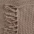Koc  130x170 cm ciemnobeżowy tkany z frędzlami i wytłaczanym wzorem SUZI Eurofirany