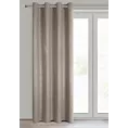 Zasłona ciemnobeżowo, szampańska z tkaniny typu blackout 140x250 cm przelotka OLETA Eurofirany