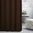 Zasłona szyta na taśmie fala DORA - HIT ciemnobrązowa z miękkiej tkaniny o welurowej strukturze