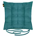 Poduszka na krzesło dwustronna 40 x 40 x 6 cm welurowa ciemnoturkusowa z dziewięcioma pikowaniami ADORE Eurofirany