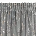 Zasłona stalowo, szampańska w złote liście palmy z welwetu 140x300 cm taśma GLORIA Eurofirany