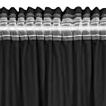 Zasłona czarna zdobiona futerkiem 140x270 cm taśma MARION Eurofirany