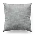 Poszewka szyta srebrno popielata z tkaniny w stylu eko o naturalnym splocie, z efektem melanżu, wykończona obciążnikiem