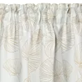 Zasłona biało, złota ze wzorem liści, zaciemniająca 140x300 cm taśma MARIGOLD Eurofirany