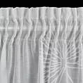 Firana biała z lekkiej etaminy z żakardowym motywem liści 140x270 cm taśma JANE Eurofirany