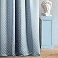 Zasłona szyta na tunelu LANA niebieska w elegancki wzór marokańskiej koniczyny z lekkim połyskiem