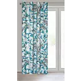 Zasłona ze wzorem botanicznym zaciemniająca z tkaniny 140x250 cm przelotka IGA Eurofirany