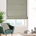 Roleta rzymska STYLE szara o naturalnym charakterze, z widocznym, ozdobnym splotem