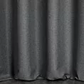 Zasłona szyta na flexach grafitowa z tkaniny trudnopalnej, zaciemniającej, typu blackout z efektem melanżu