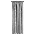 Zasłona srebrna z błyszczącym srebrzystym nadrukiem z dodatkiem lnu 140x270 cm taśma INES  Eurofirany