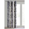 Zasłona stalowo, szampańska z przecieranym nadrukiem, welwetowa 135x250 cm przelotka SOFI Eurofirany