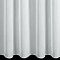 Firana szyta na taśmie 8 cm biała z delikatnej etaminy, zdobionej pionowymi pasami z nici metalicznej, wykończona obciążnikiem