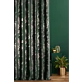 Zasłona szyta na flexach ciemnozielono złocista z tkaniny welwetowej ze złotym marmurkowym nadrukiem