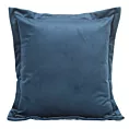 Poszewka na poduszkę 45x45 cm welwetowa z ozdobnymi brzegami granatowa RIA DIVA LINE Eurofirany