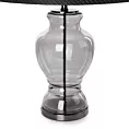 Lampa stołowa czarna MATEO z podstawą z dymionego szkła Eurofirany