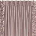 Zasłona pudrowa z welwetu zdobiona aplikacją 3D róż 140x270 cm taśma - ROSES Eva Minge Eurofirany