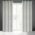 Zasłona szara wzór geometryczny z wytłaczanego welwetu 140x250 cm przelotka JULIA Eurofirany