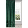 Zasłona ciemnozielona z welwetu zdobiona falbanami 140x270 taśma CHARLOTTE 1 Eurofirany