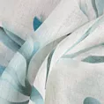 Poszewka szyta DARREN kremowo turkusowa z półprzezroczystej tkaniny o luźnym splocie drukowanej w roślinny wzór