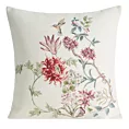 Poszewka na poduszkę 45x45 cm szenilowa zdobiona subtelnym wzorem kwiatów naturalna Eurofirany