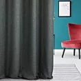 Zasłona szyta na flexach GEONOA grafitowa z miękkiej tkaniny o naturalnym charakterze z widocznym ozdobnym splotem