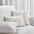 Poszewka na poduszkę 30x50 cm kremowa z szenilowej garbowanej tkaniny ROSI Eurofirany