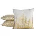 Poszewka na poduszkę 45x45 cm z dodatkiem lnu i błyszczącym nadrukiem naturalno, złota IMANI Eurofirany