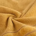 Ręcznik kąpielowy 50x90 cm bawełniany kolor musztardowy z welwetową bordiurą i kontrastującymi paseczkami 500 g/m2 SIBEL Eurofirany