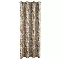 Zasłona biało, musztardowa z błyszczącym wzorem egzotycznych liści z welwetu 140x250 cm przelotka ADEL Eurofirany