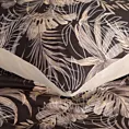 Pościel 160x200 cm z mikrofibry kolor ciemnobrązowy, beżowy z nadrukiem egzotycznych liści RODOS Design 91 Eurofirany