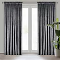 Zasłona grafitowa z tkaniny welwetowej 135x300 cm taśma ROSA Design 91 Eurofirany