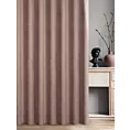 Zasłona szyta na taśmie 8 cm DORA - HIT ciemnobeżowa z miękkiej tkaniny o welurowej strukturze