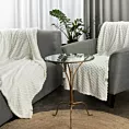 Koc  130x160 cm biały bardzo miękki i miły w dotyku z wytłaczanym wzorem 3D CINDY 6 DESIGN 91 Eurofirany