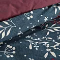 Pościel świąteczna 160x200 cm z bawełny ranforce, kolor granatowy, bordowy zdobiony subtelnym nadrukiem KRISTY Eurofirany