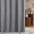 Zasłona szyta na flexach stalowo popielata z dwustronnej tkaniny zaciemniającej 100% blackout, o strukturze weluru
