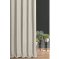 Zasłona szyta na flexach beżowa z tkaniny o grubym splocie i efektem melanżu