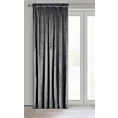 Zasłona grafitowa z tkaniny welwetowej 135x300 cm taśma ROSA Design 91 Eurofirany